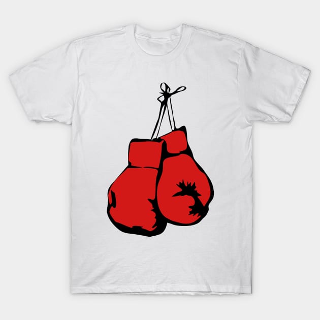 Red Hanging Boxing Gloves T-Shirt by AustralianMate